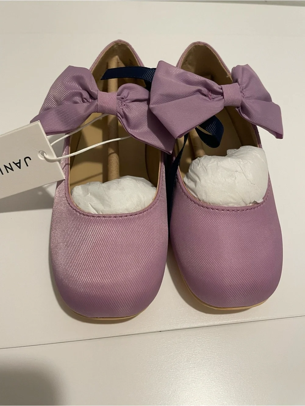 Janie and Jack Brand NWT Girl's size 10 Purple Lavender Ballet Flats Bows Shoes
